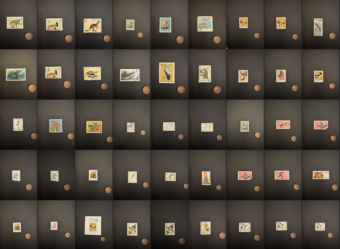 Stamp catalog grid