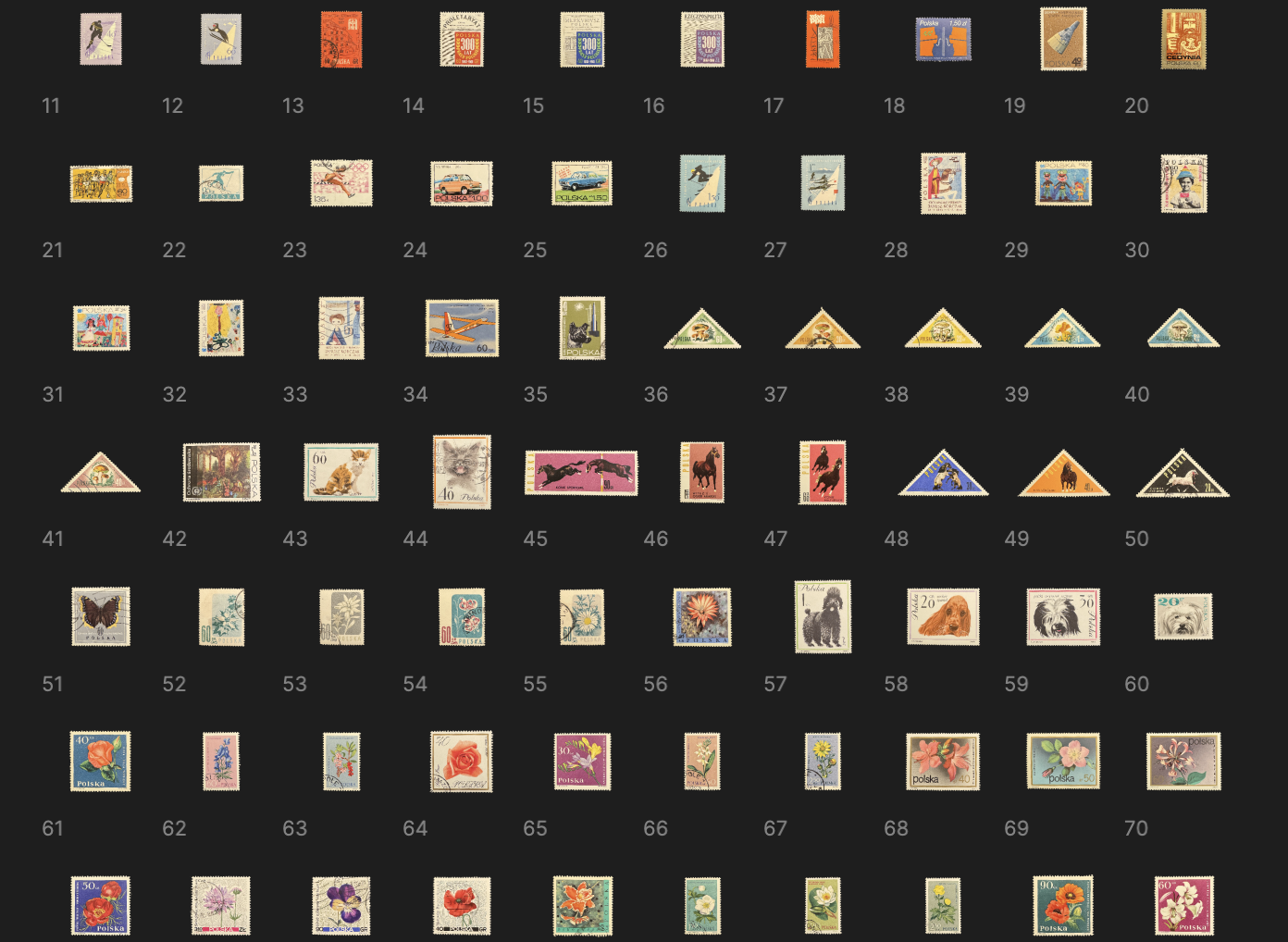 Stamps with removed backgrounds