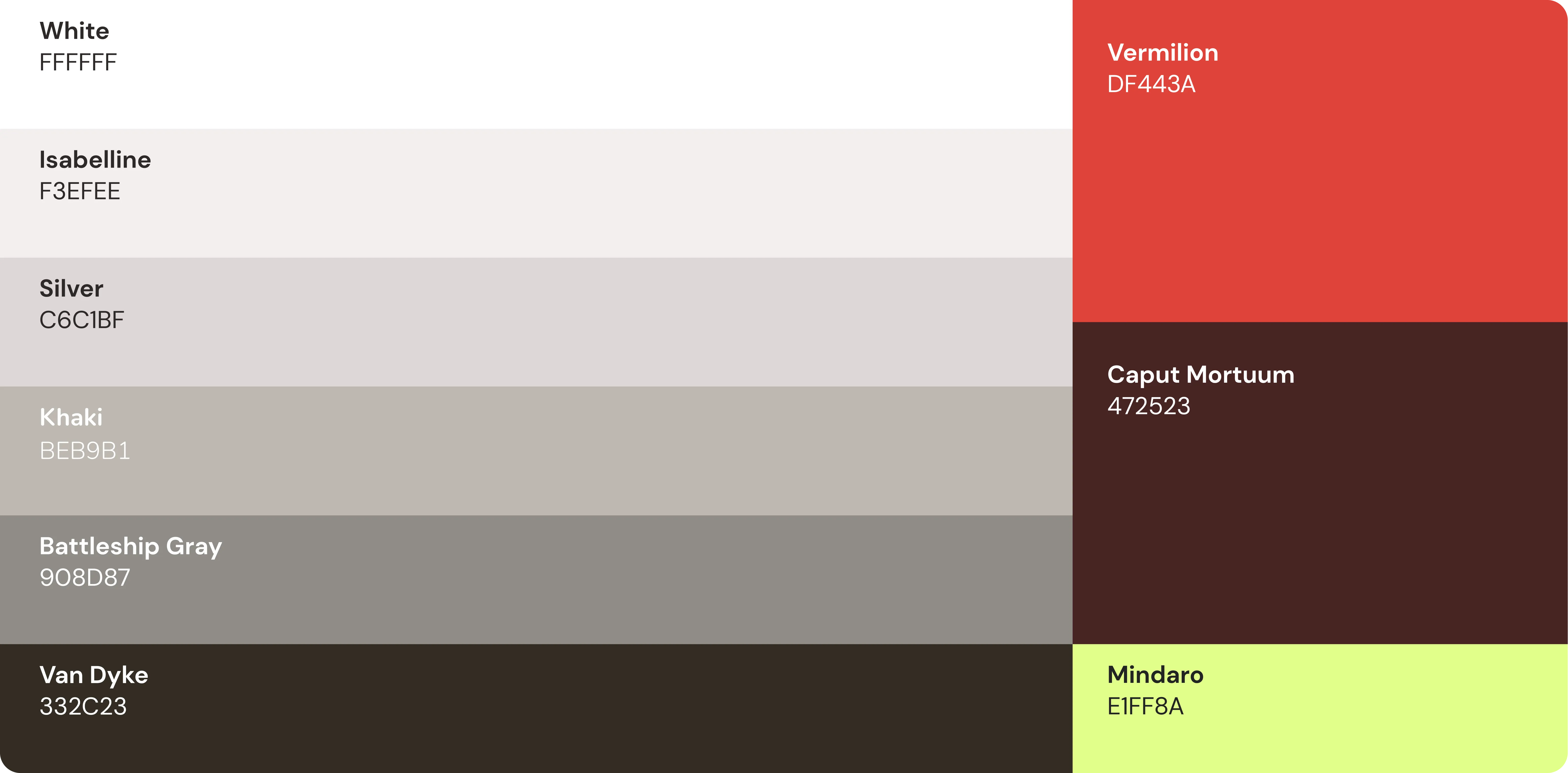 Color palette and brand colors