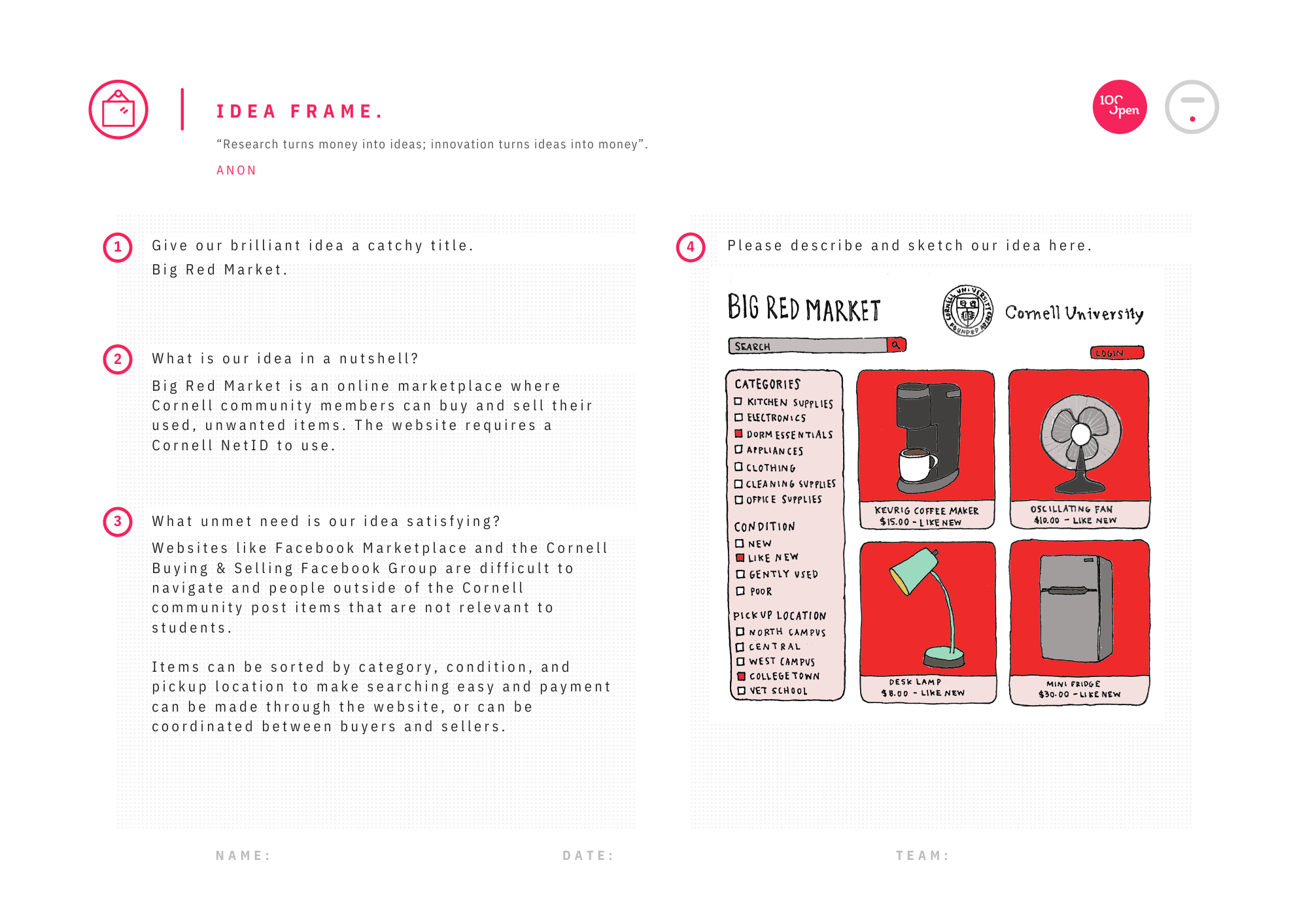 Third idea frame - Solution concept 3